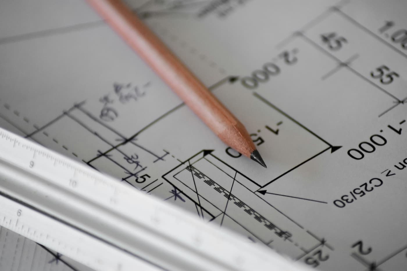 Permit drawings with a scale rule and pencil